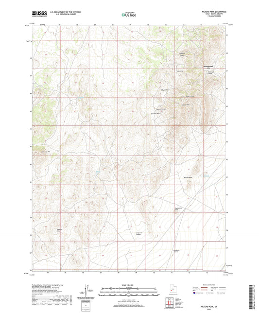 Picacho Peak Utah US Topo Map Image