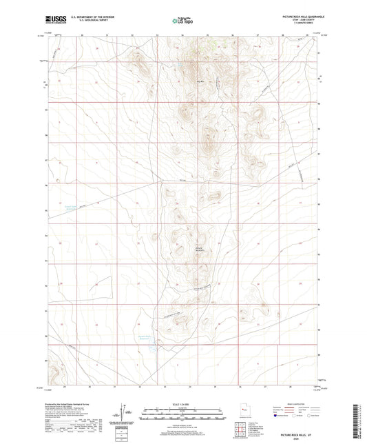 Picture Rock Hills Utah US Topo Map Image