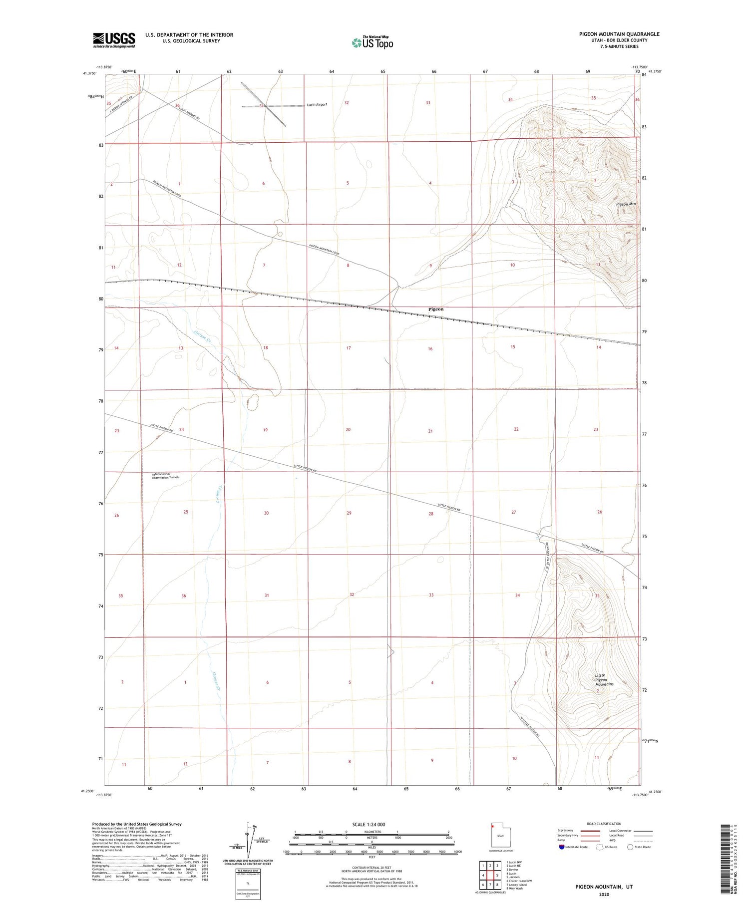 Pigeon Mountain Utah US Topo Map Image