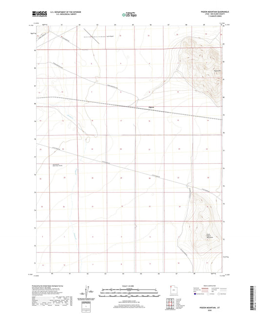 Pigeon Mountain Utah US Topo Map Image