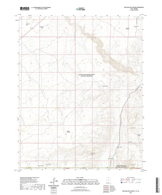 Pine Hollow Canyon Utah US Topo Map Image