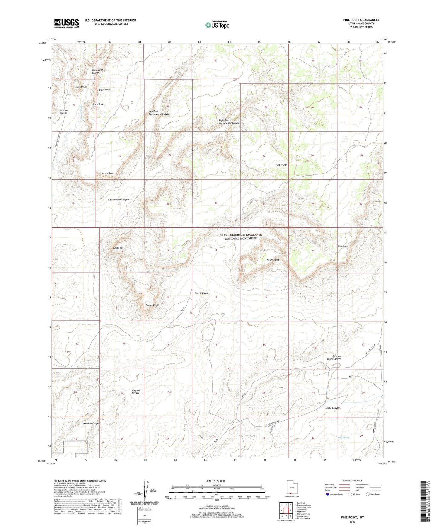 Pine Point Utah US Topo Map Image