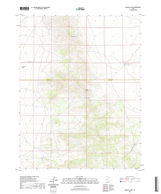 Pinnacle Pass Utah US Topo Map Image