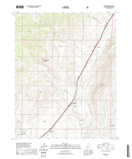 Pintura Utah US Topo Map Image