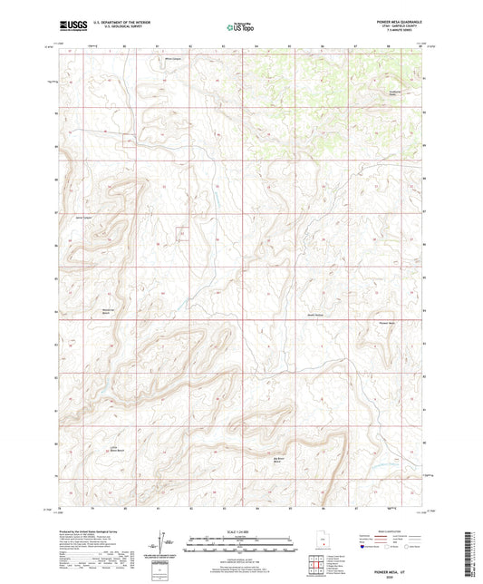 Pioneer Mesa Utah US Topo Map Image
