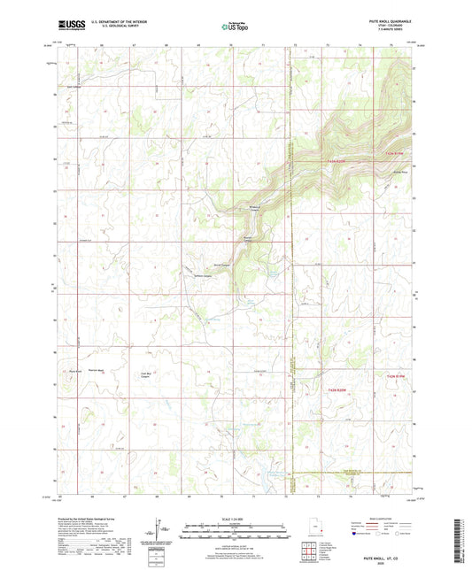 Piute Knoll Utah US Topo Map Image