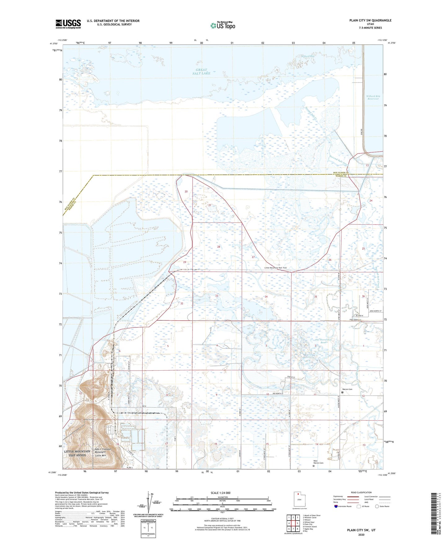 Plain City SW Utah US Topo Map Image