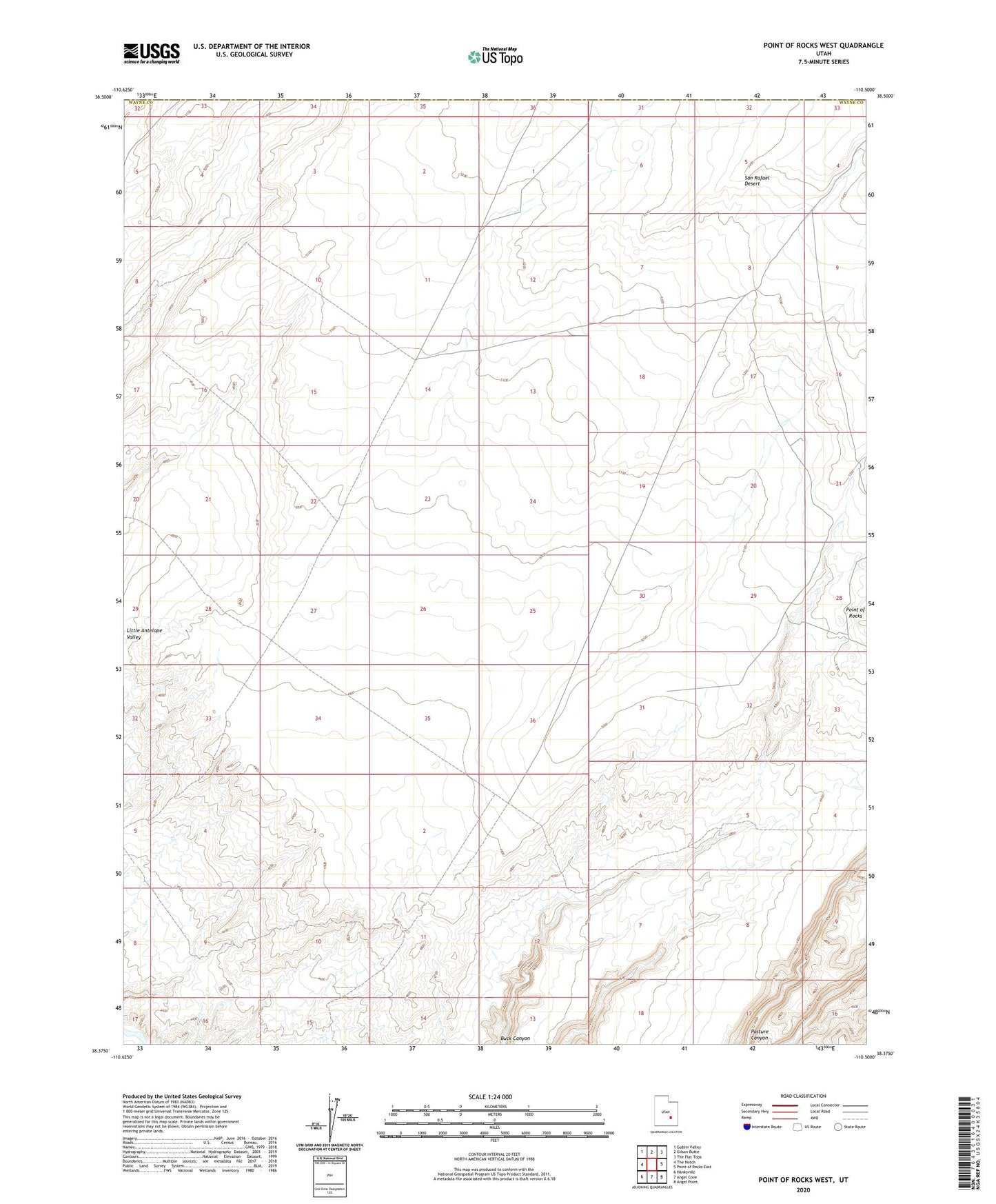 Point of Rocks West Utah US Topo Map Image