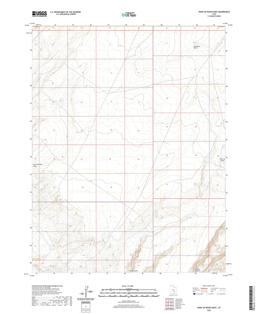 Point of Rocks West Utah US Topo Map Image