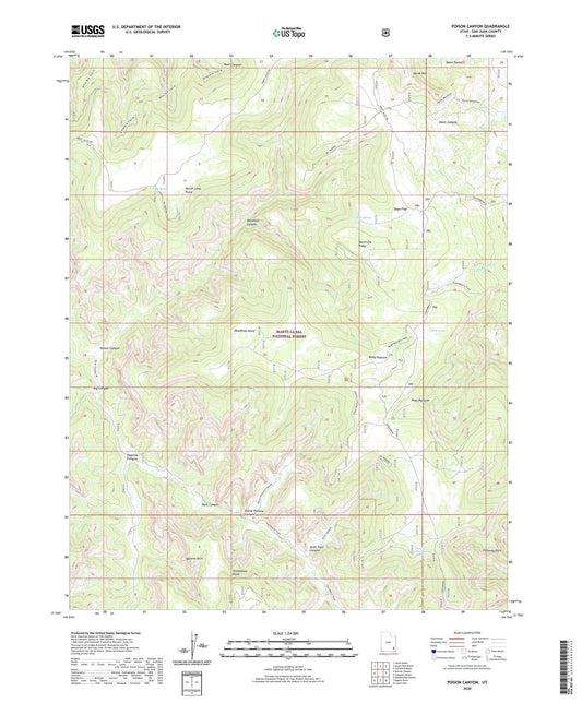 Poison Canyon Utah US Topo Map Image