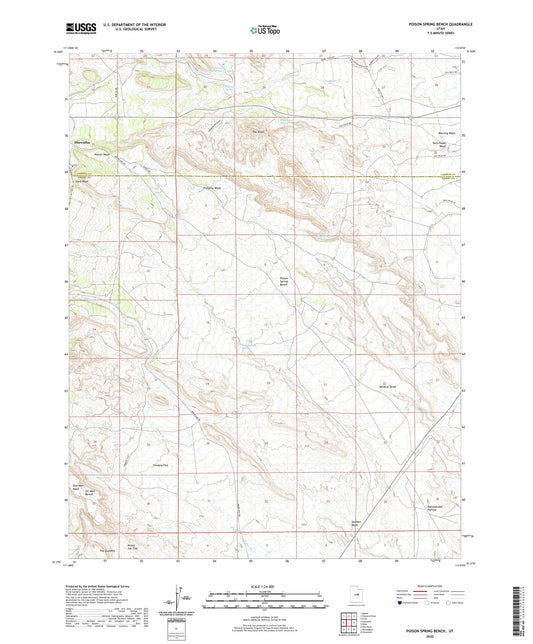 Poison Spring Bench Utah US Topo Map Image