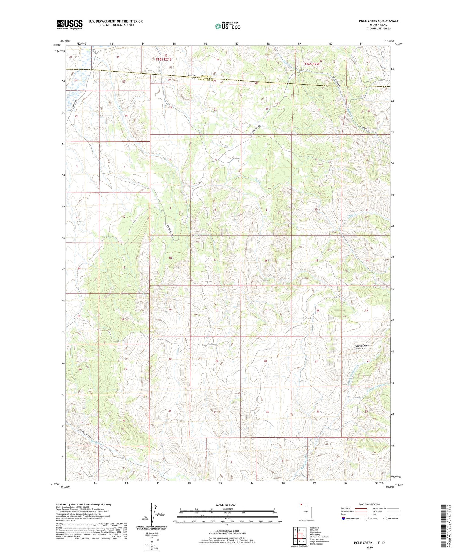Pole Creek Utah US Topo Map Image