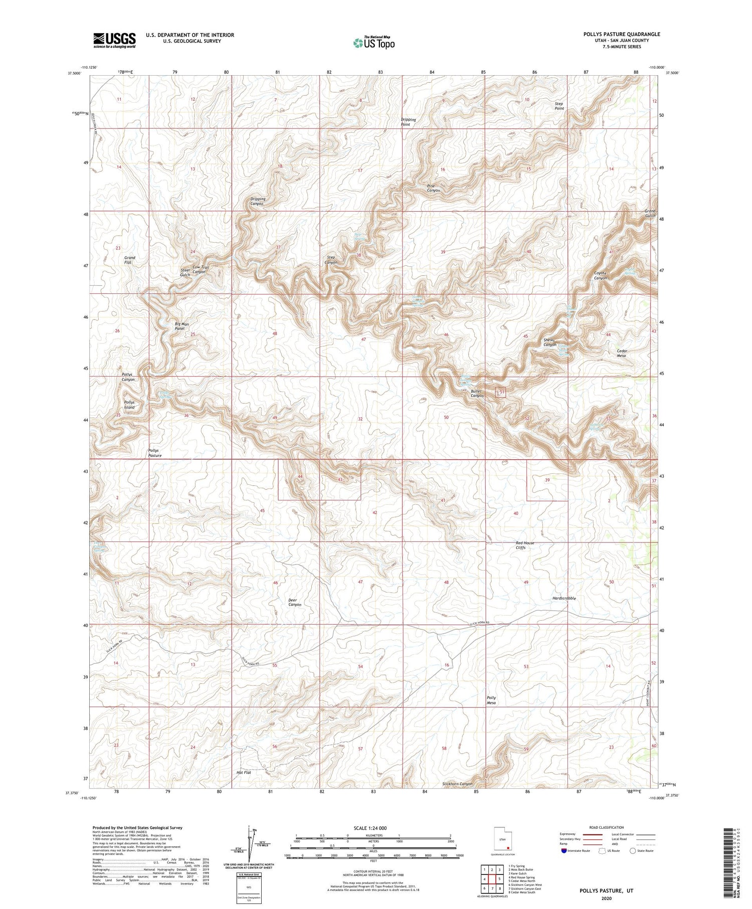 Pollys Pasture Utah US Topo Map Image