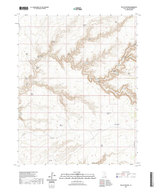 Pollys Pasture Utah US Topo Map Image