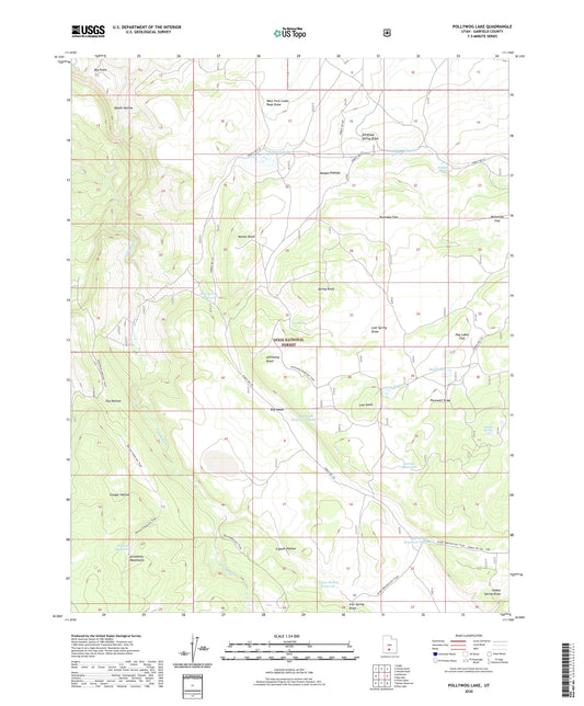 Pollywog Lake Utah US Topo Map Image