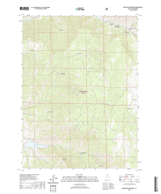 Porcupine Reservoir Utah US Topo Map Image