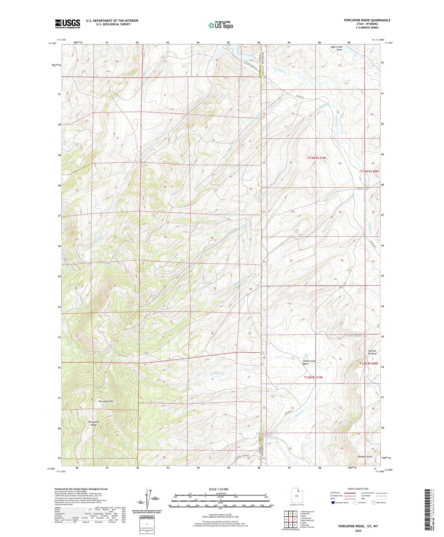 Porcupine Ridge Utah US Topo Map Image