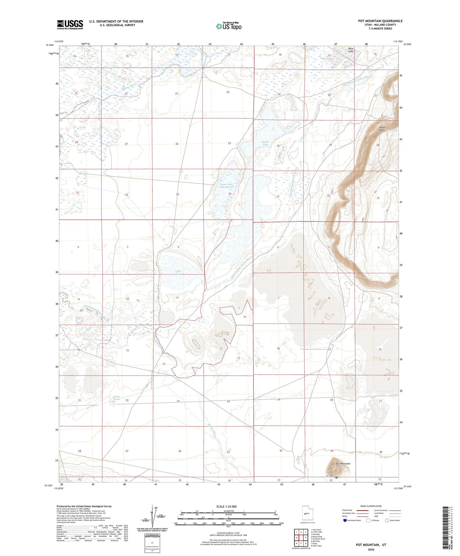Pot Mountain Utah US Topo Map Image