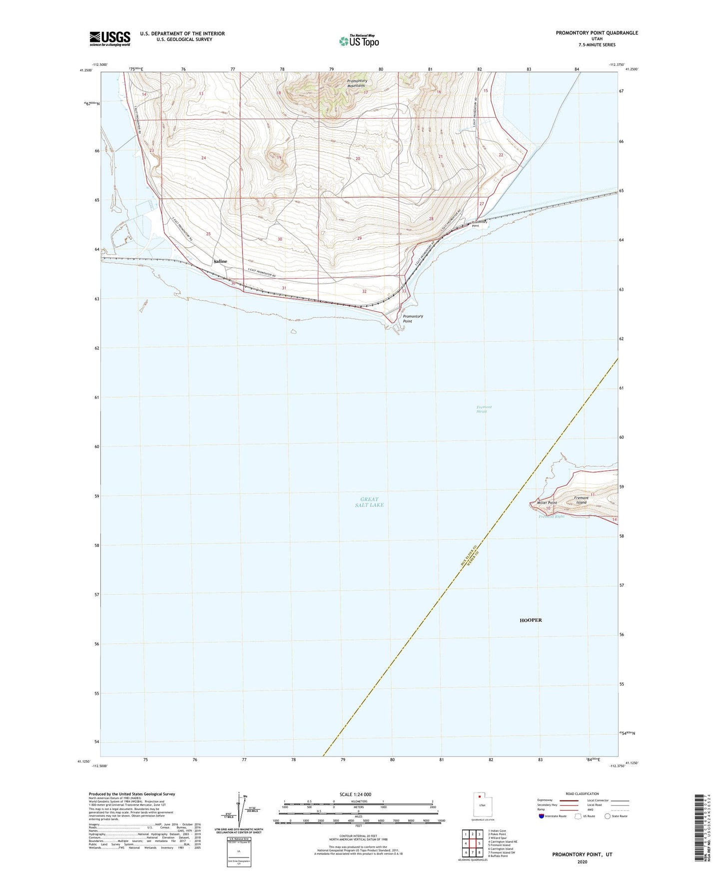 Promontory Point Utah US Topo Map Image