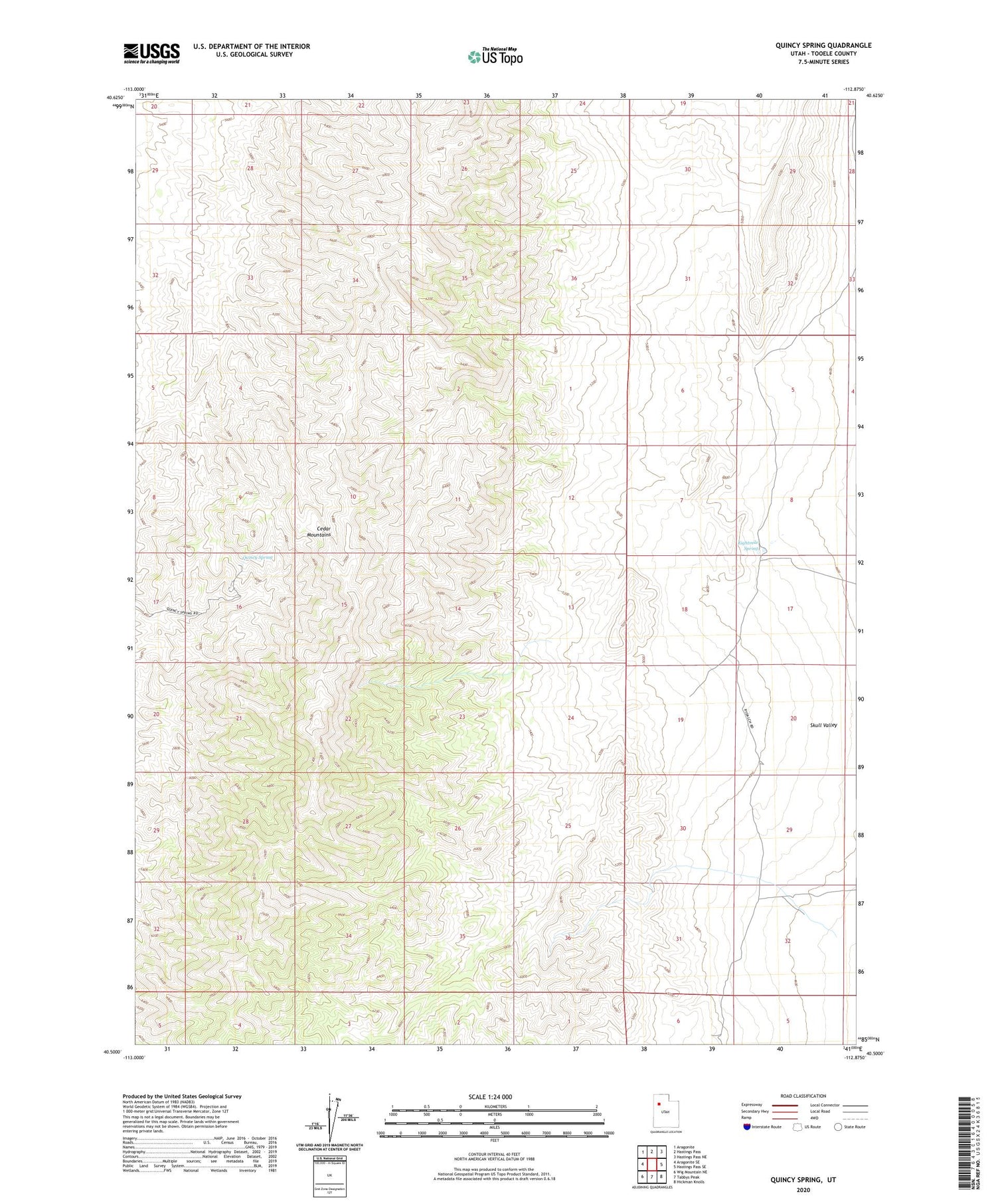 Quincy Spring Utah US Topo Map Image