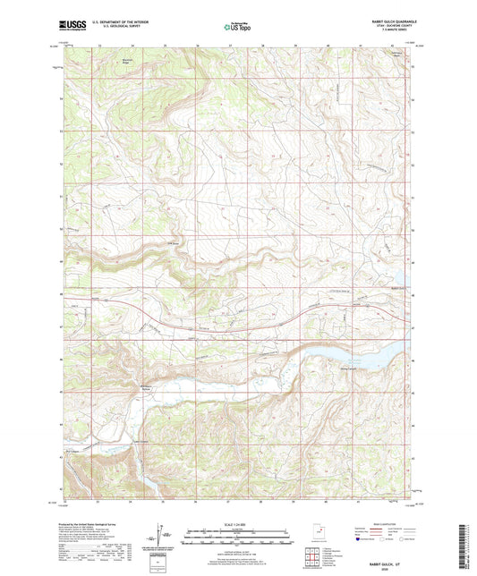 Rabbit Gulch Utah US Topo Map Image