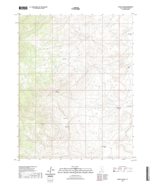 Raggy Canyon Utah US Topo Map Image