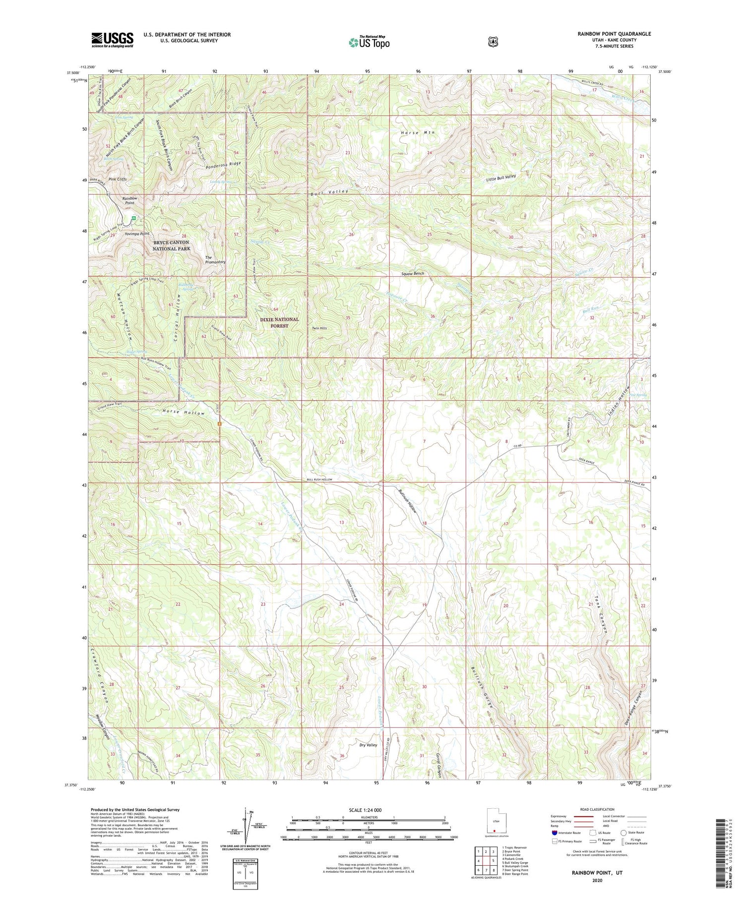 Rainbow Point Utah US Topo Map Image