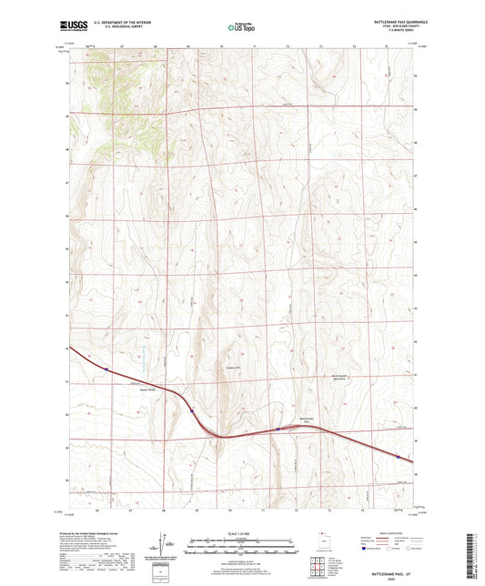 Rattlesnake Pass Utah US Topo Map Image