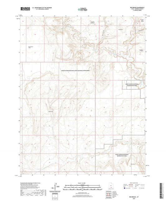 Red Breaks Utah US Topo Map Image