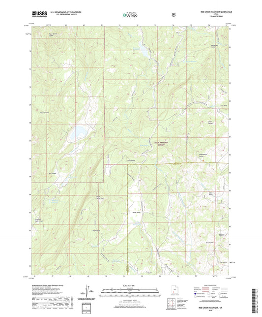 Red Creek Reservoir Utah US Topo Map Image