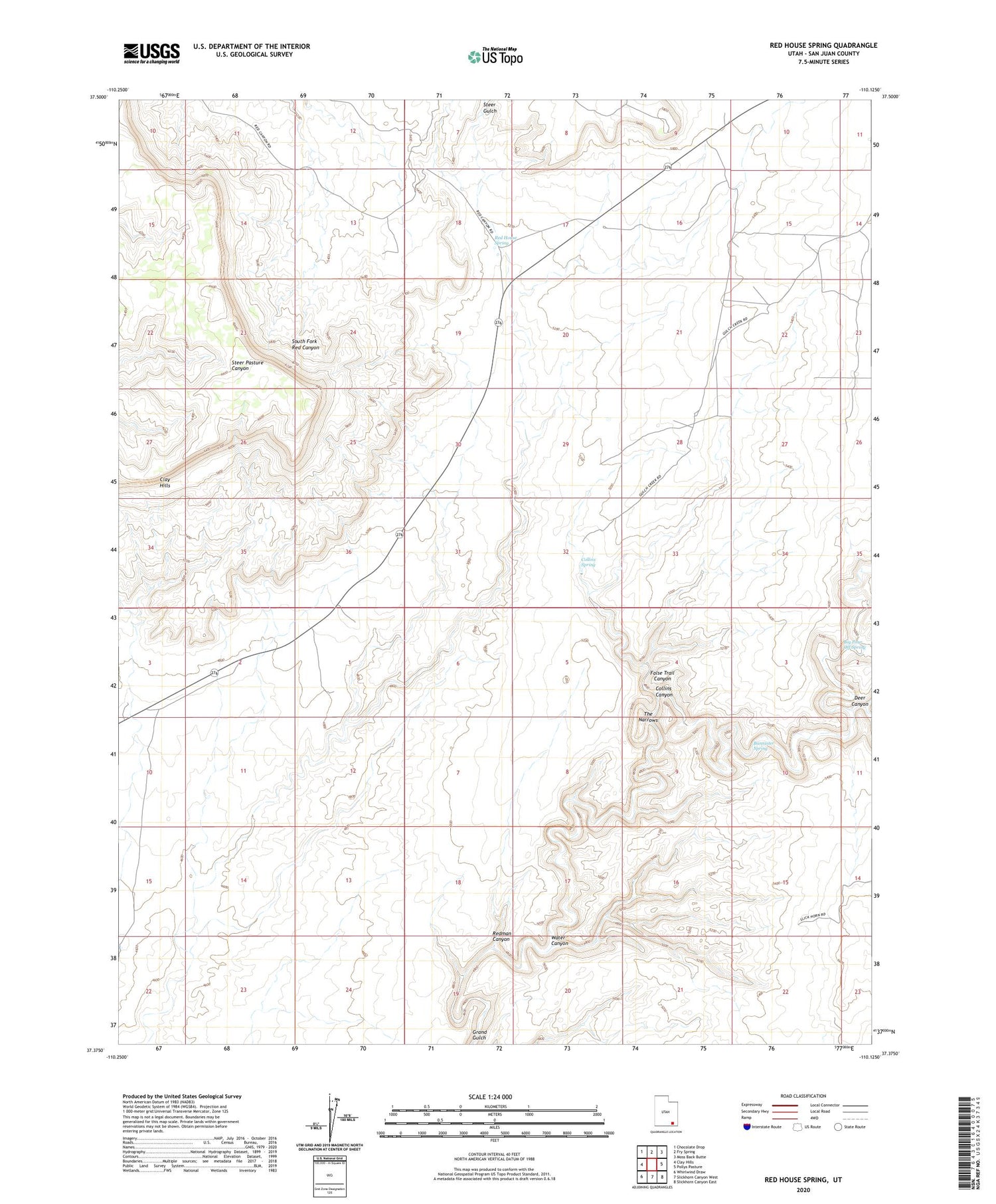 Red House Spring Utah US Topo Map Image