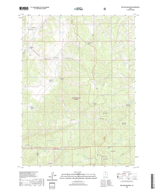 Red Spur Mountain Utah US Topo Map Image