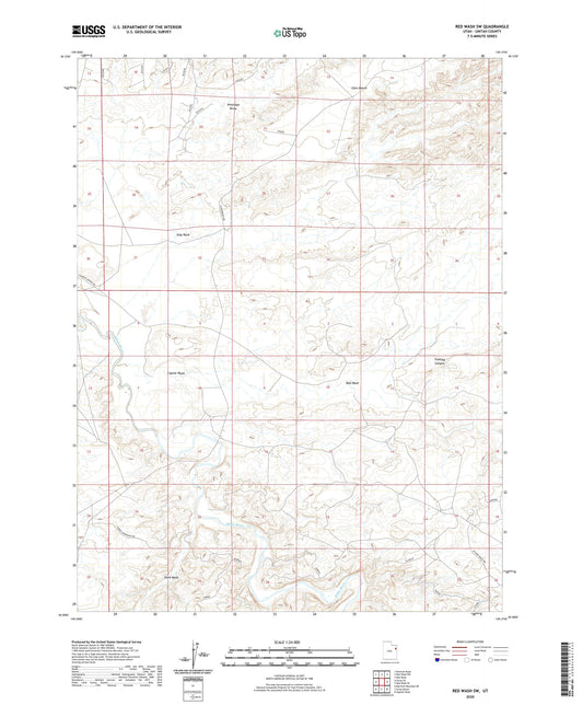 Red Wash SW Utah US Topo Map Image
