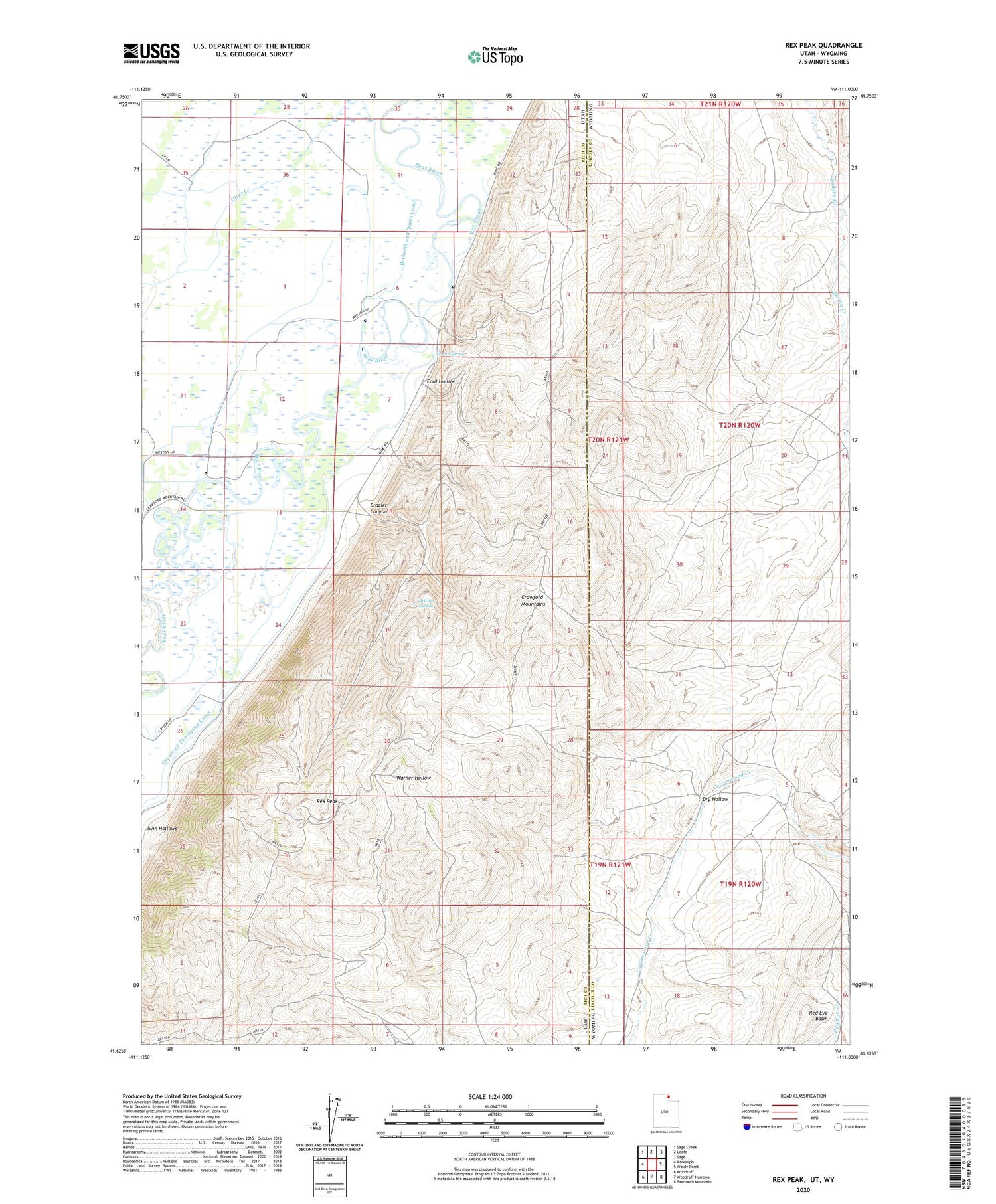 Rex Peak Utah US Topo Map Image