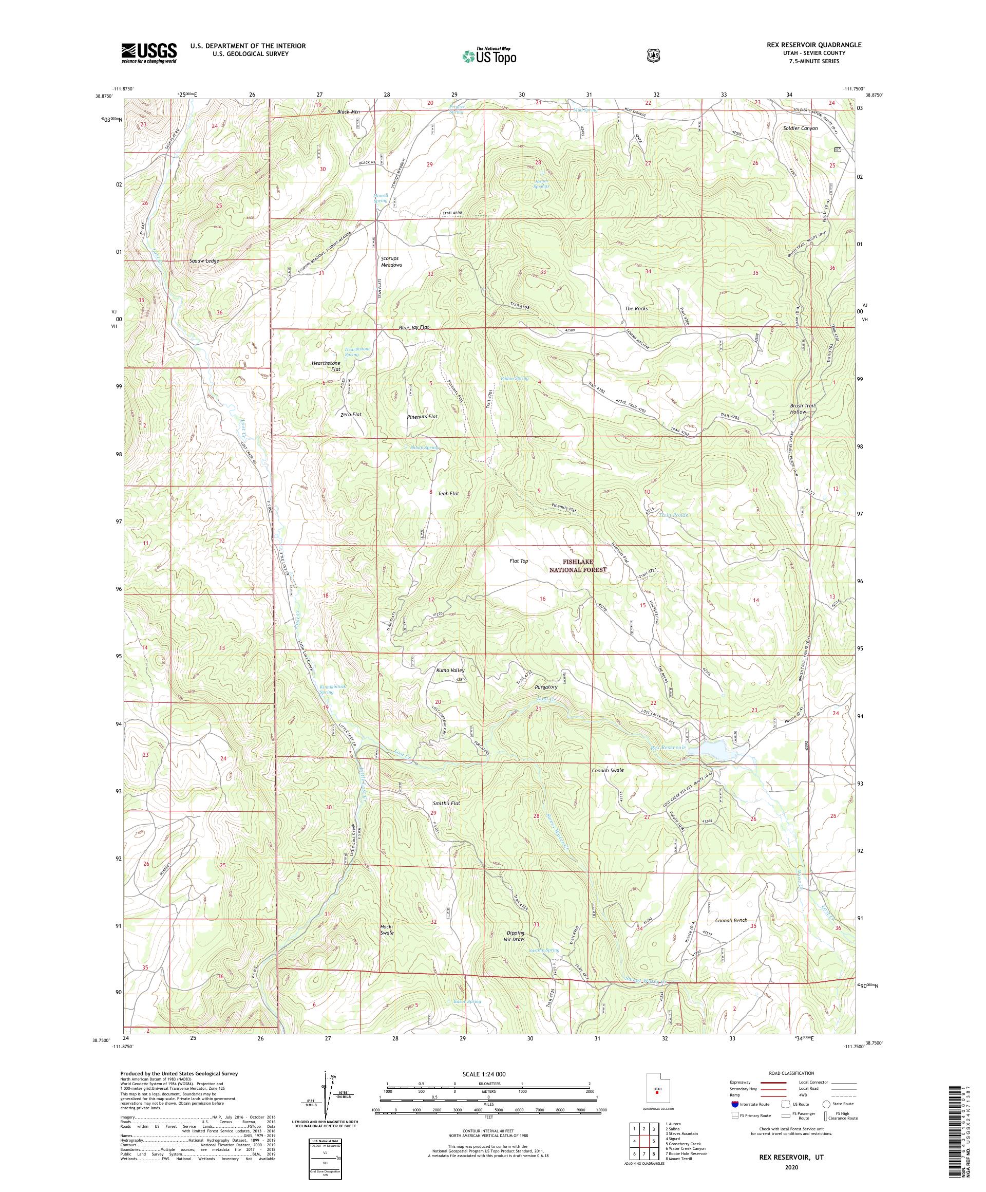 Rex Reservoir Utah US Topo Map – MyTopo Map Store