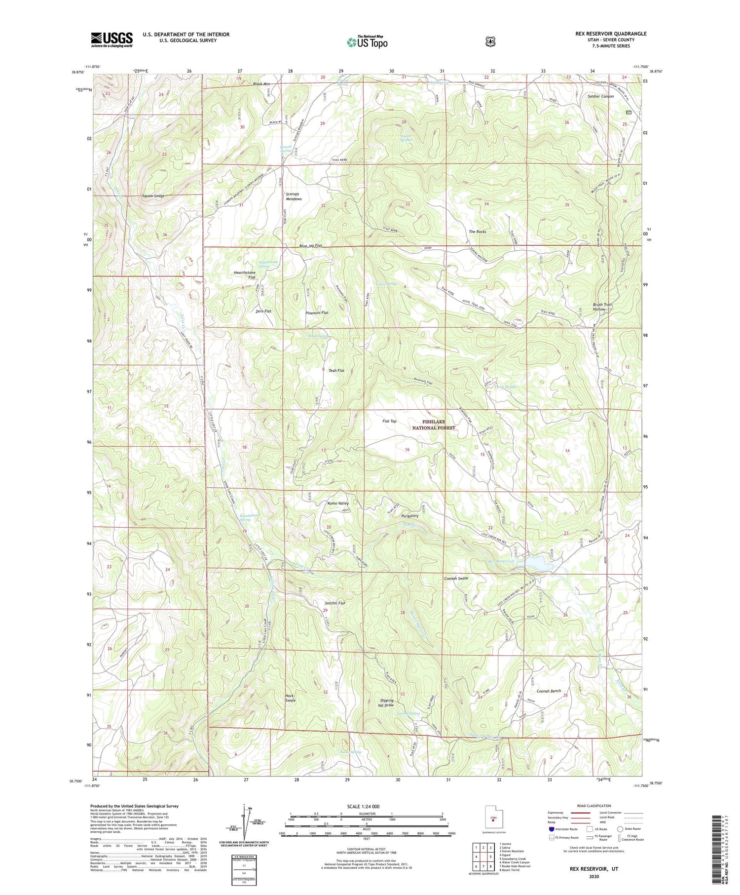 Rex Reservoir Utah US Topo Map Image