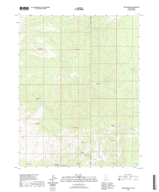 Rice Mountain Utah US Topo Map Image