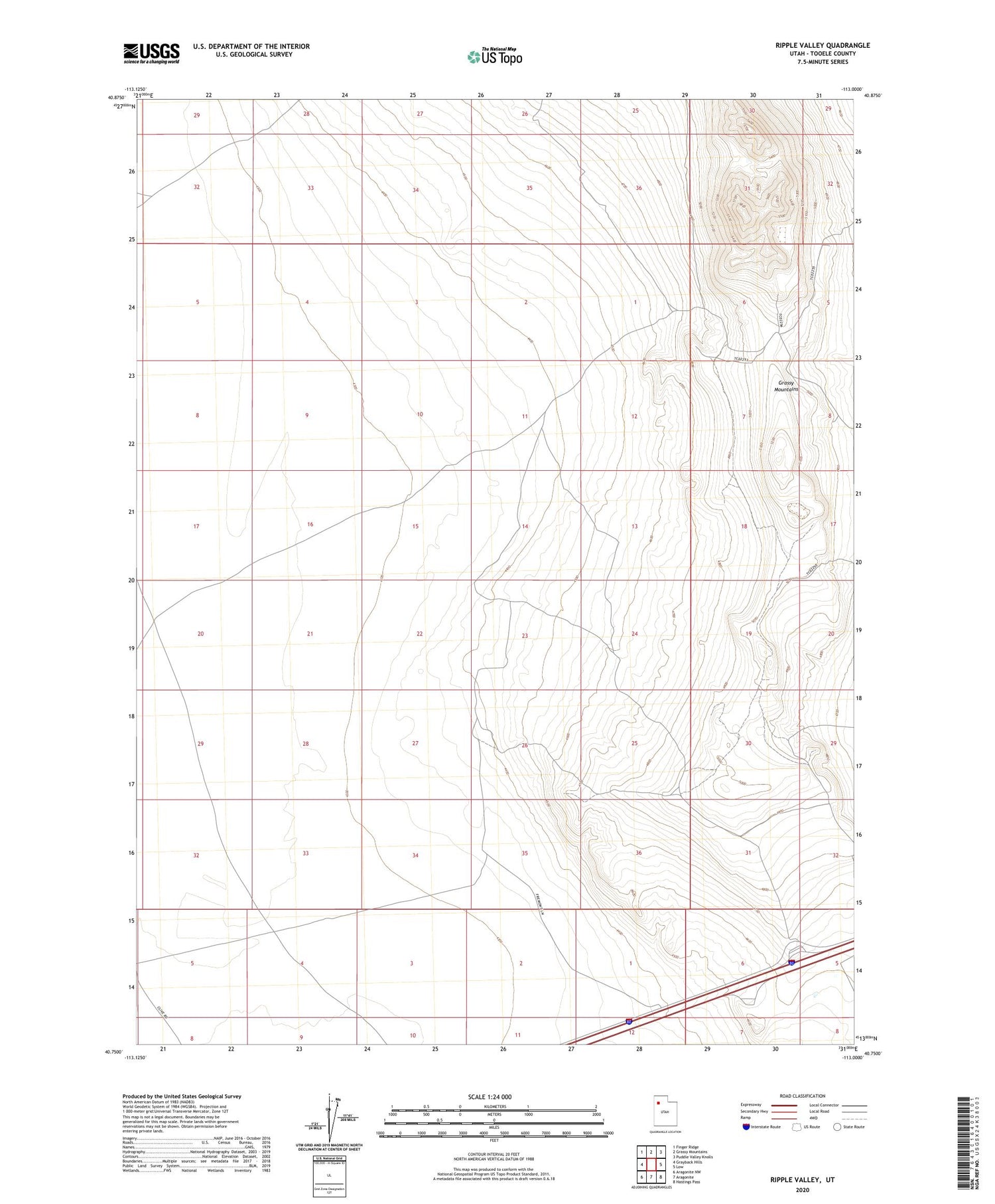 Ripple Valley Utah US Topo Map Image