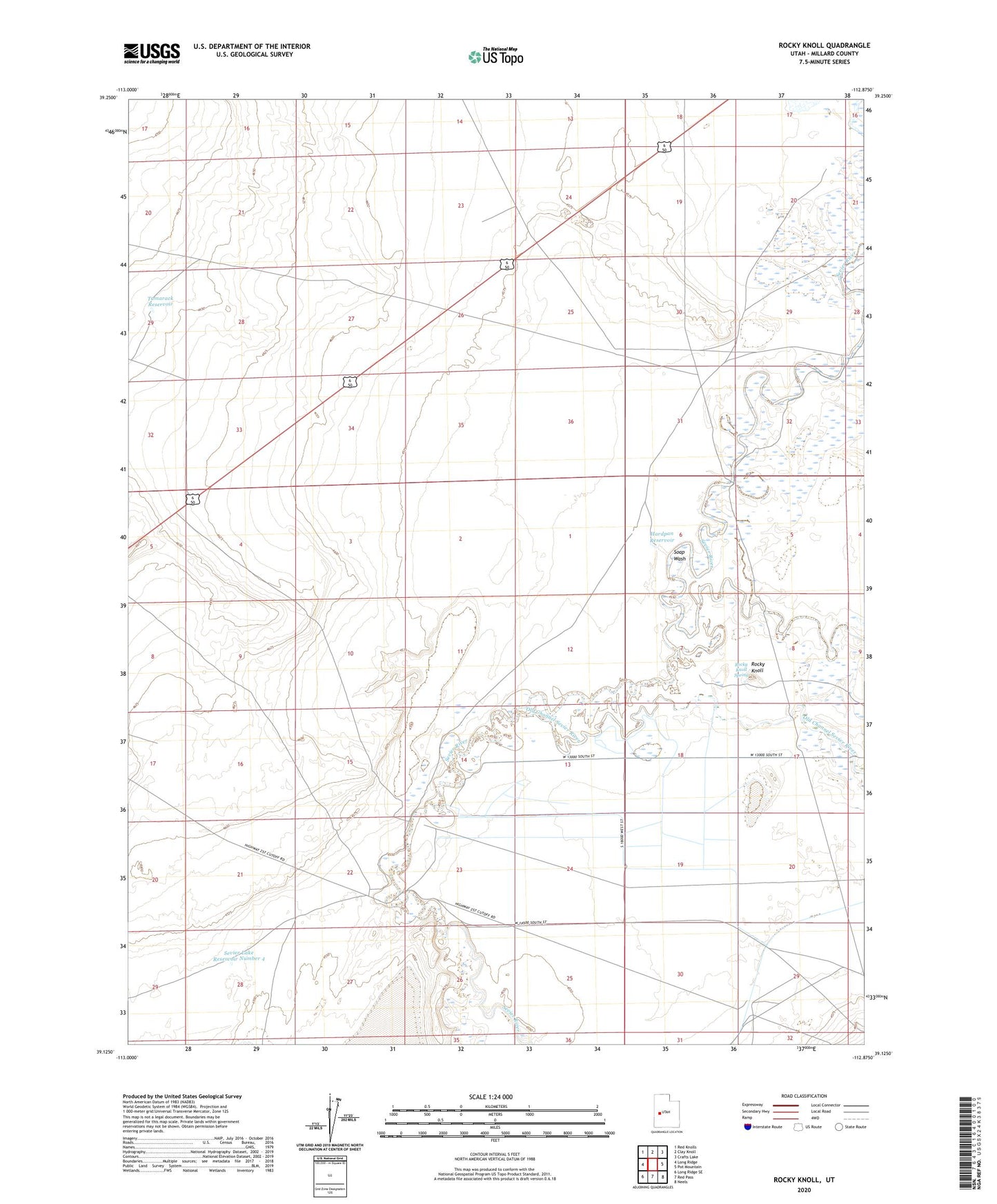 Rocky Knoll Utah US Topo Map Image