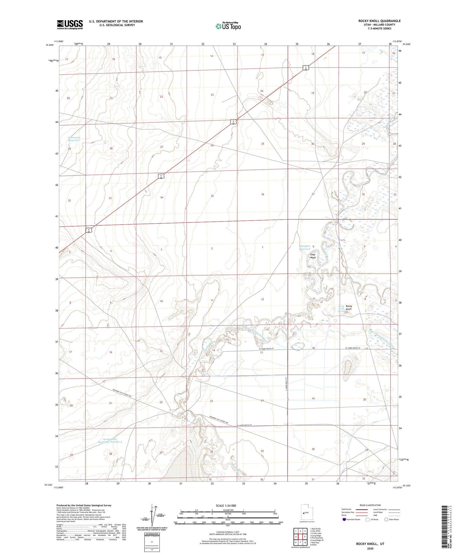 Rocky Knoll Utah US Topo Map Image