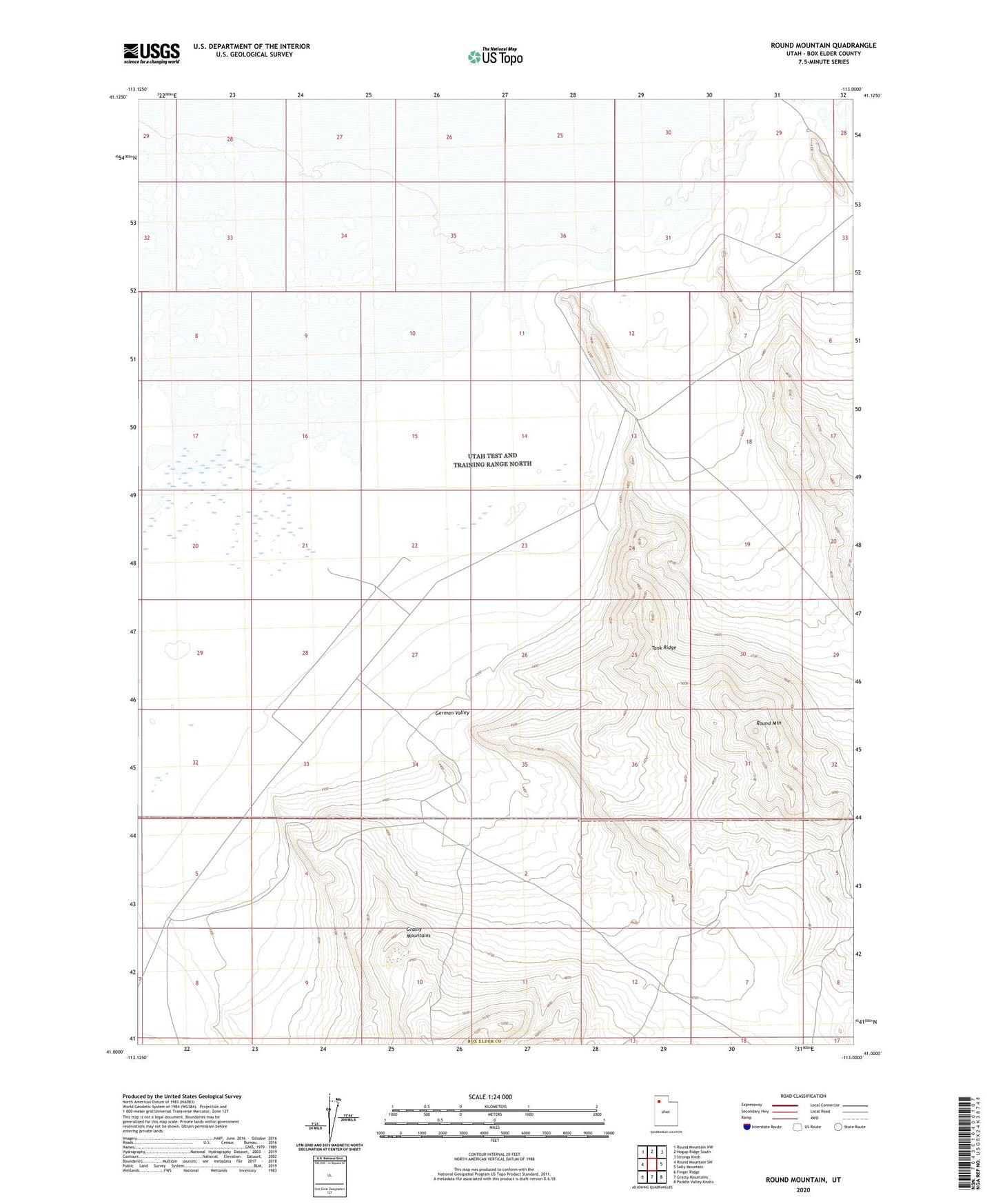 Round Mountain Utah US Topo Map Image