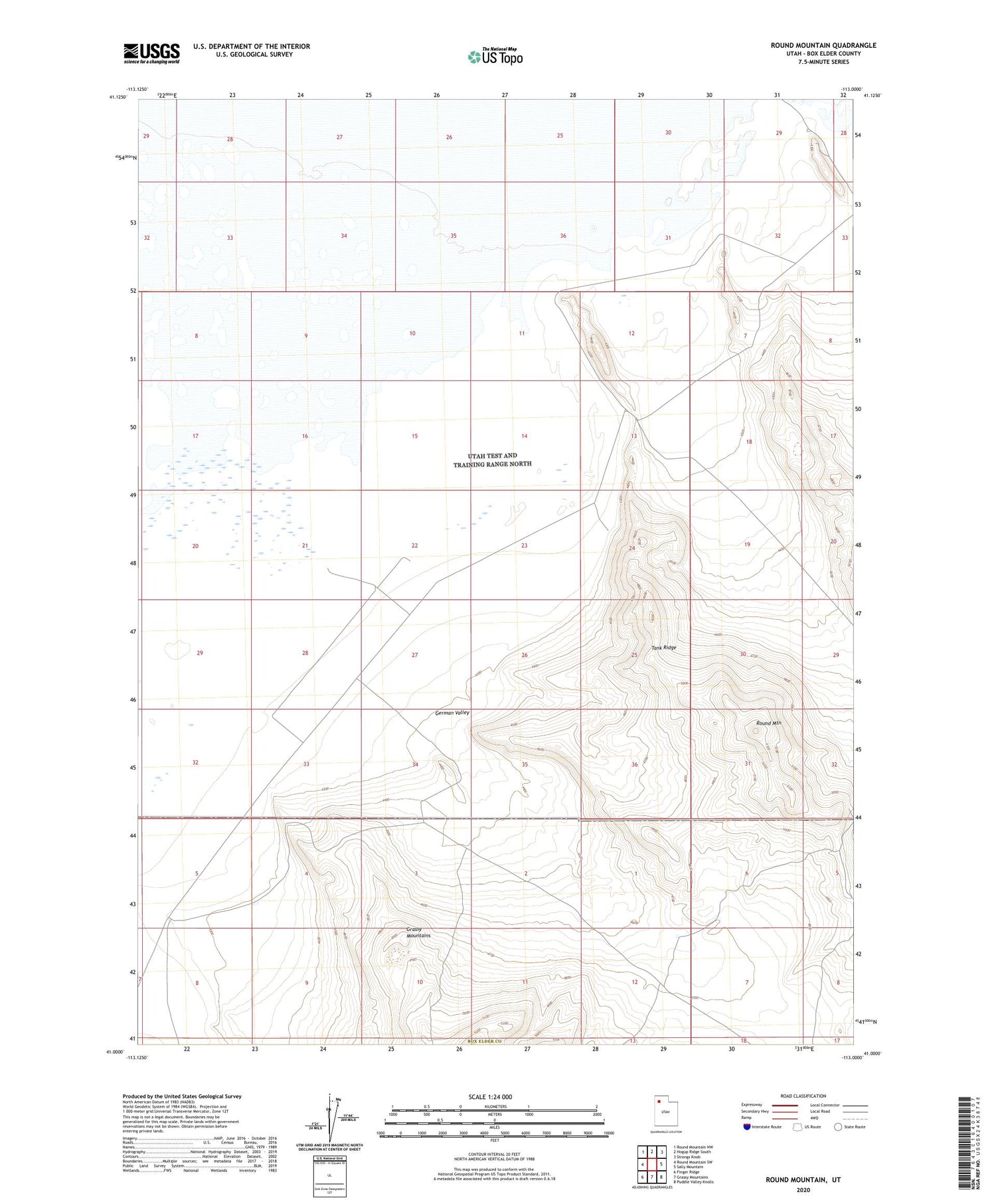 Round Mountain Utah US Topo Map Image