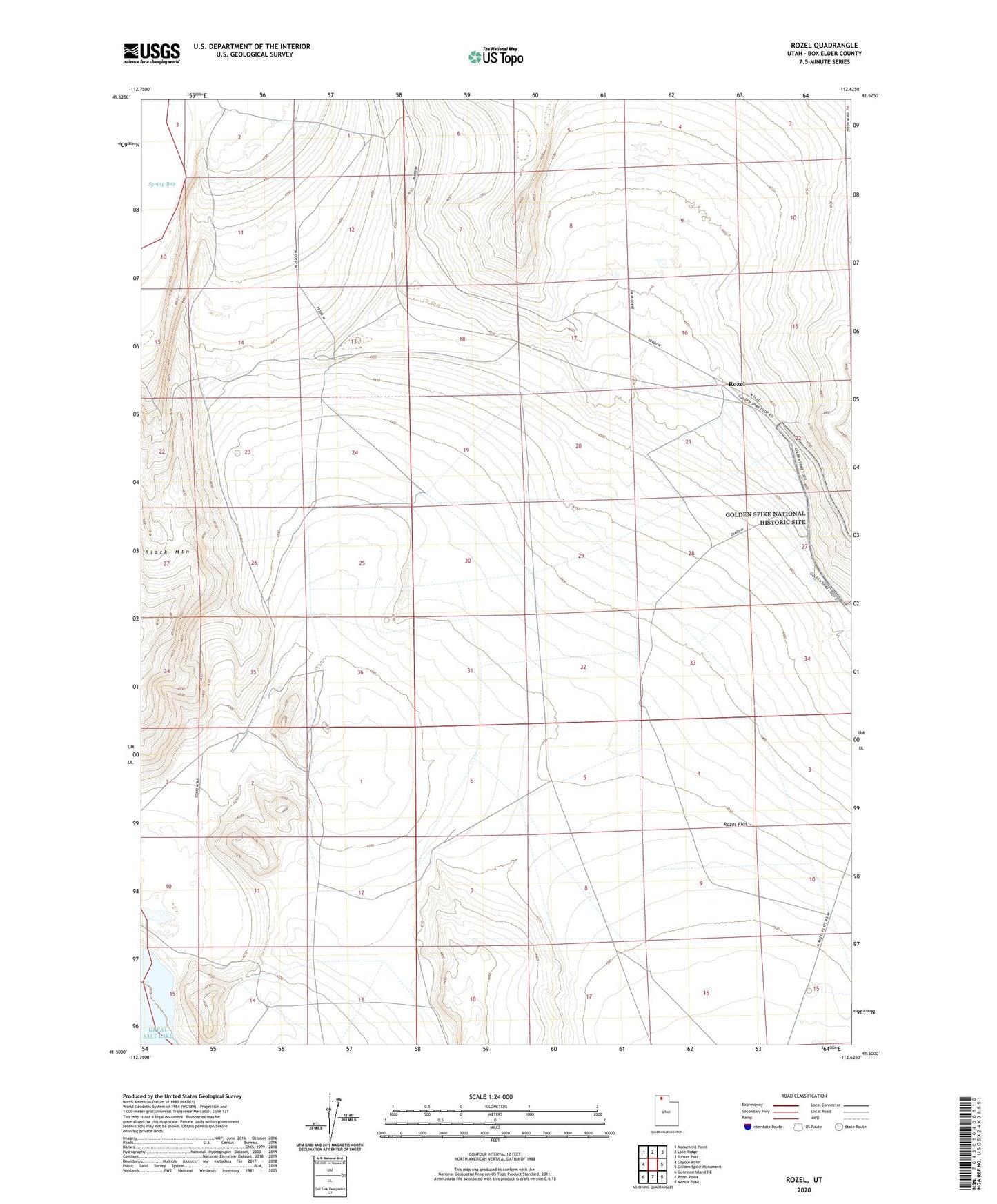 Rozel Utah US Topo Map Image