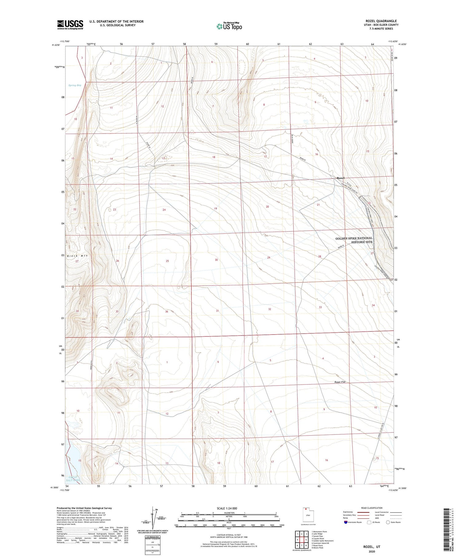 Rozel Utah US Topo Map Image