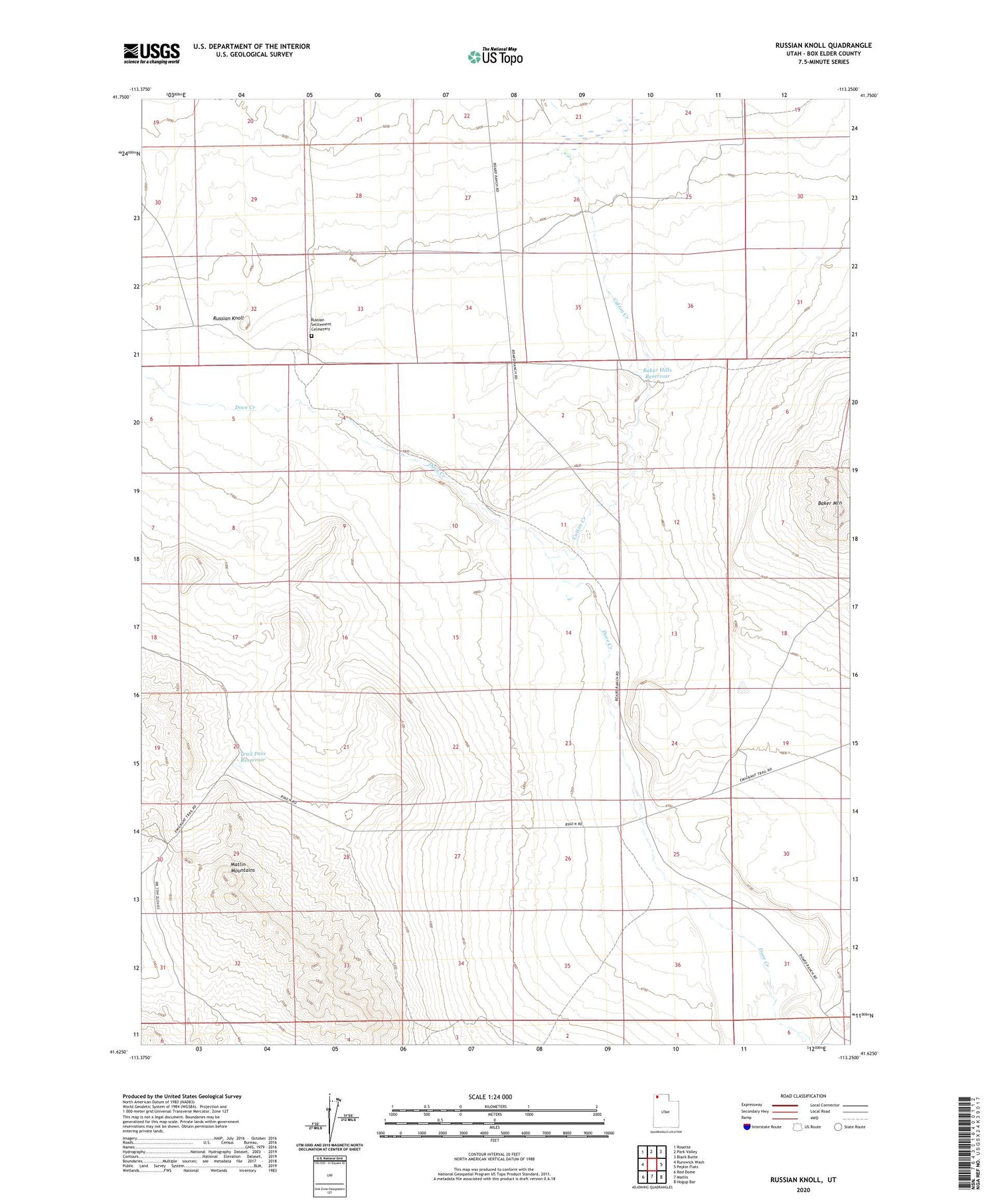Russian Knoll Utah US Topo Map Image