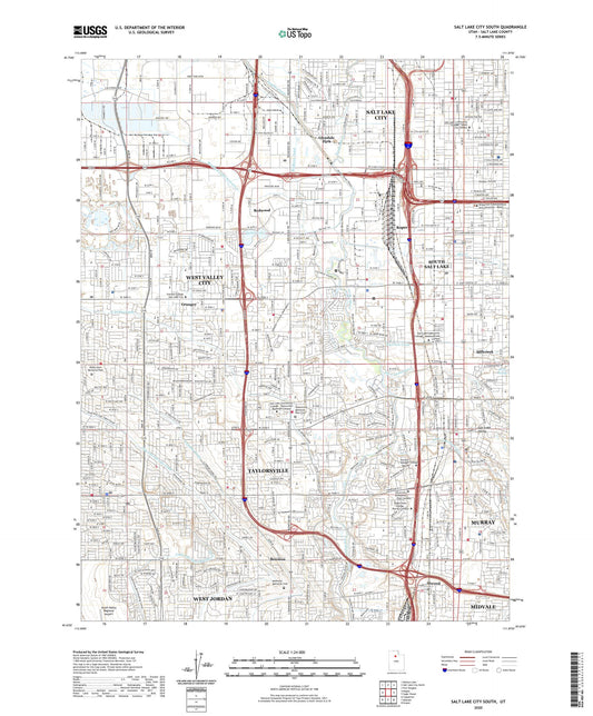 Salt Lake City South Utah US Topo Map Image