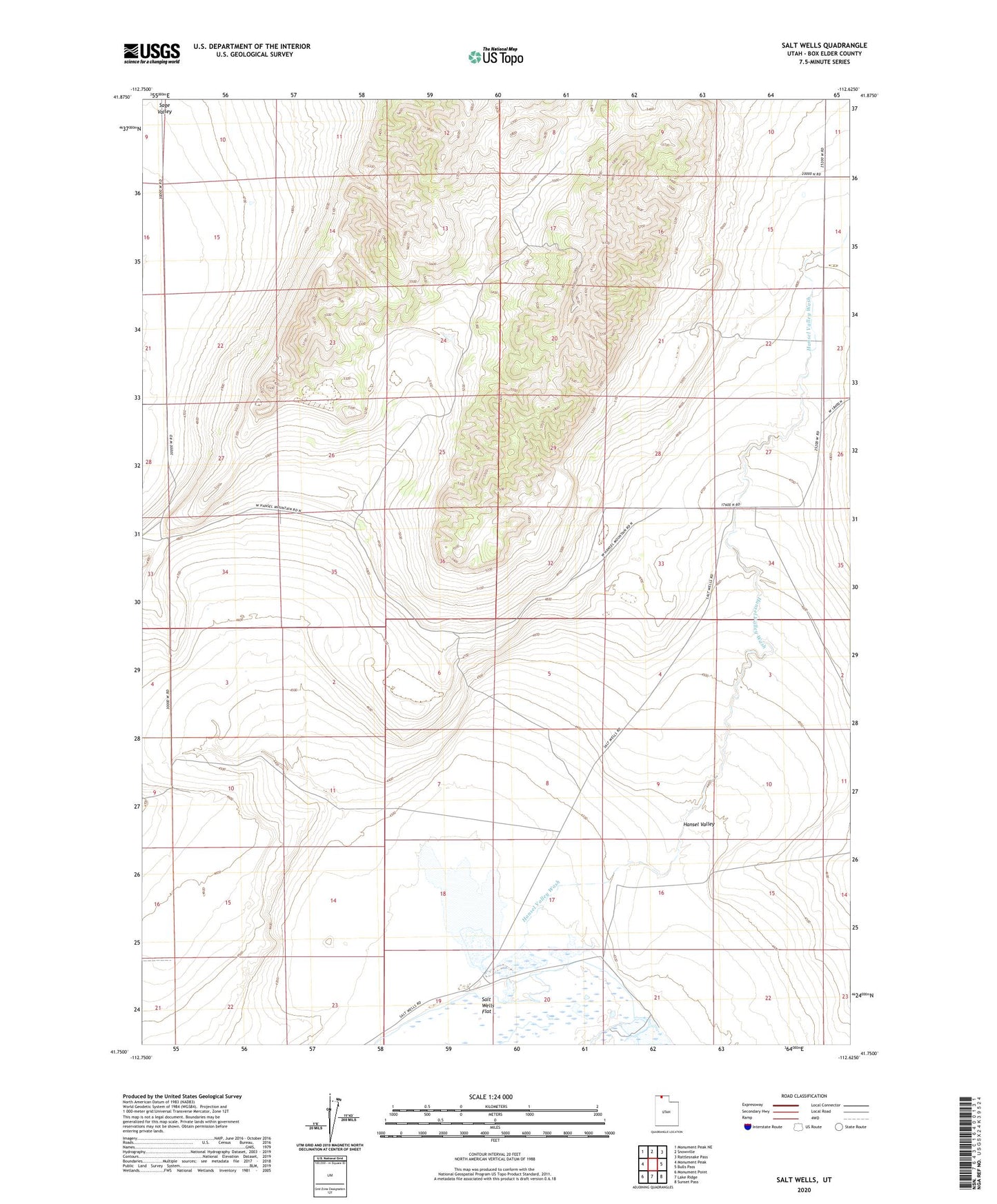 Salt Wells Utah US Topo Map Image