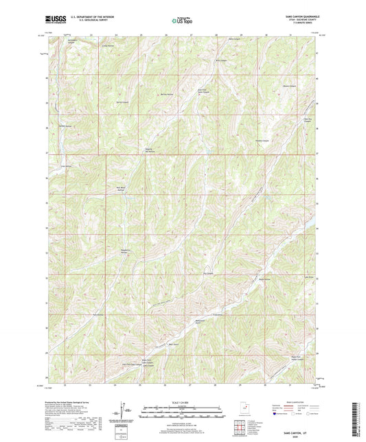 Sams Canyon Utah US Topo Map Image