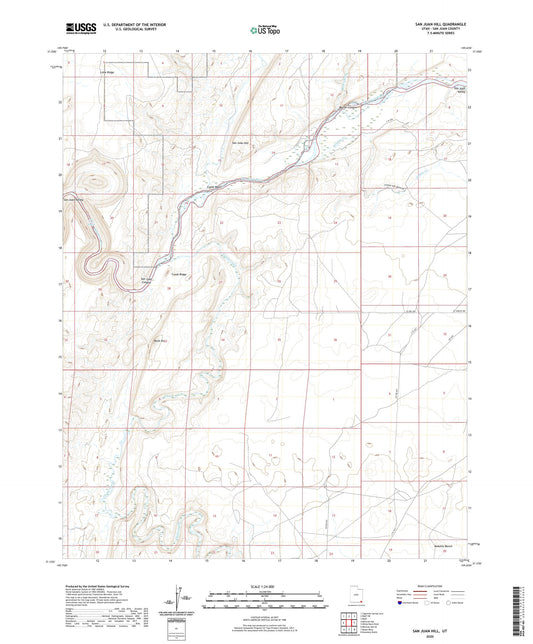 San Juan Hill Utah US Topo Map Image