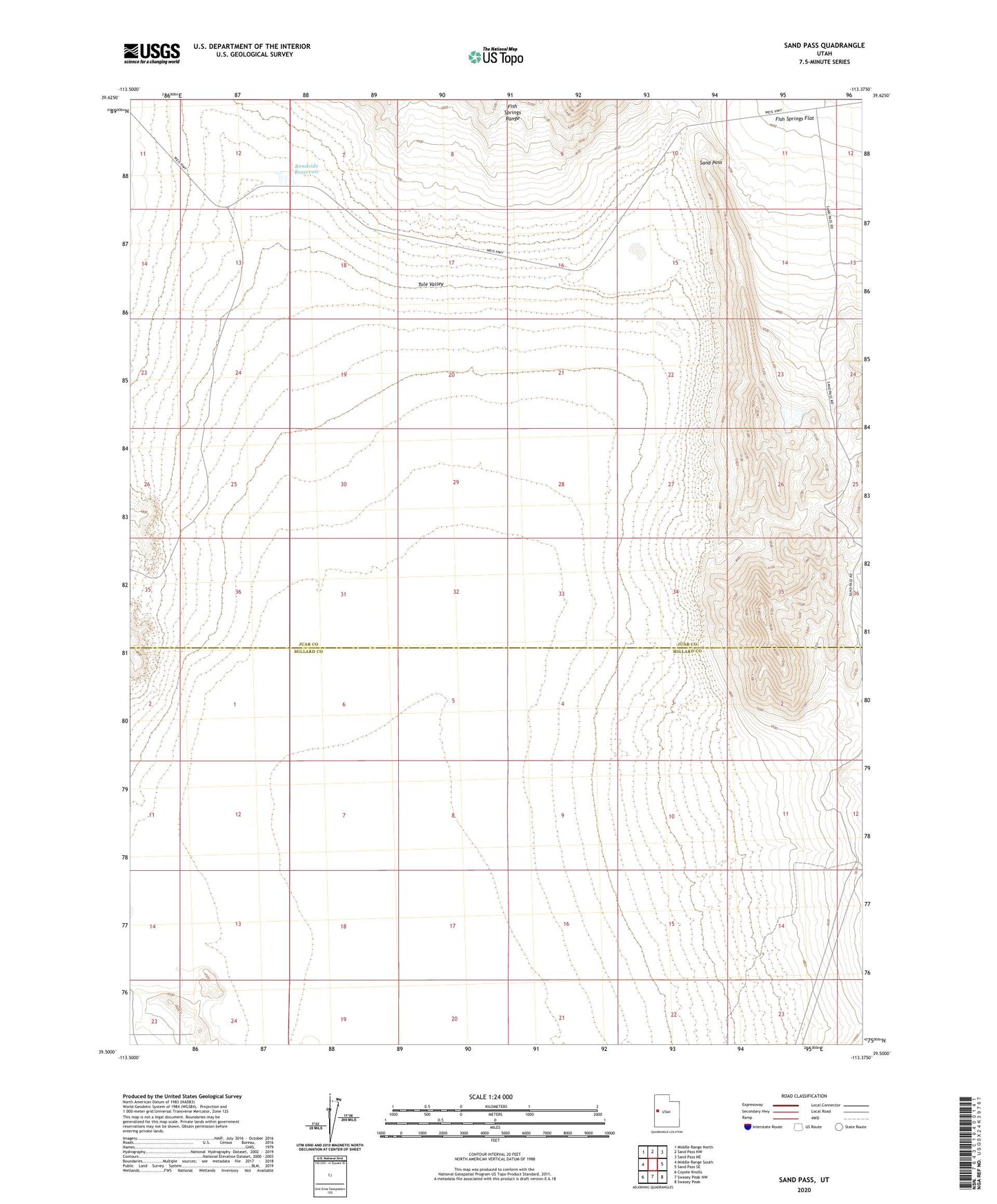 Sand Pass Utah US Topo Map Image